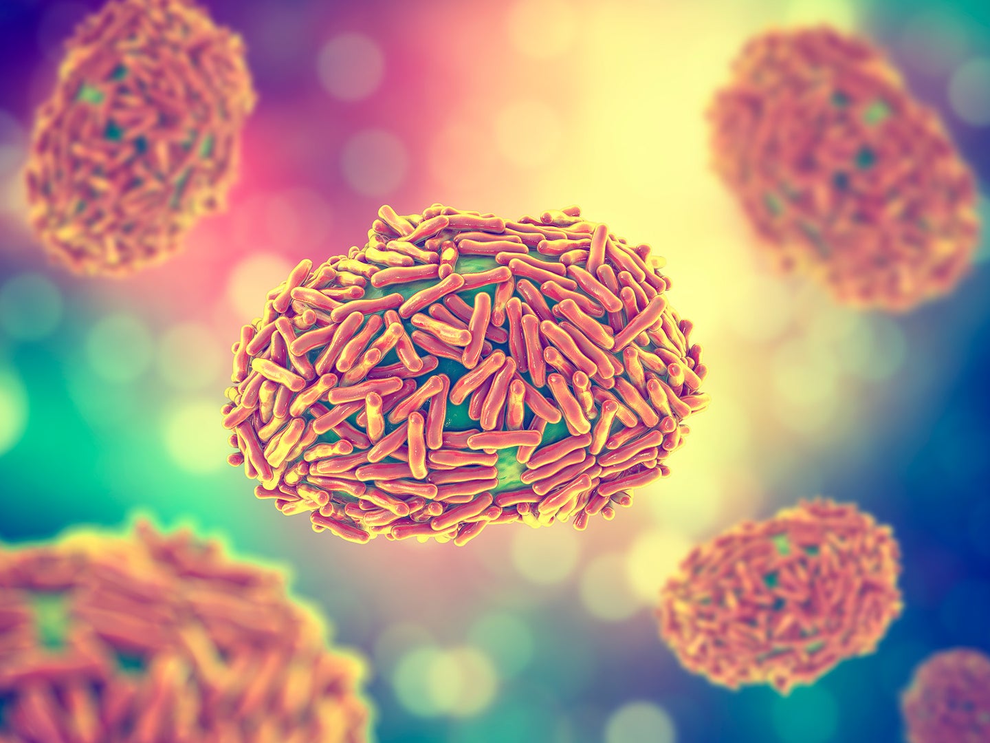 3D illustration of the mpox virus.