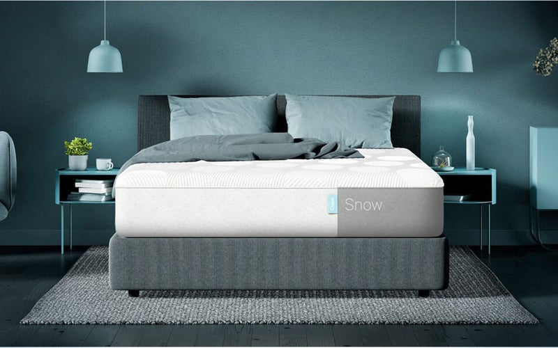 Casper Snow cooling mattress staged in a chill bedroom