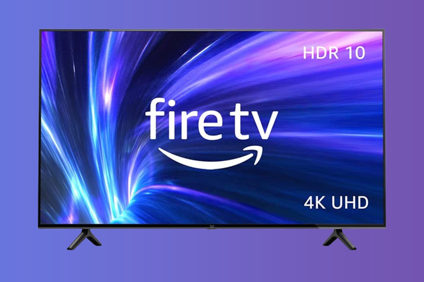 An Amazon fire TV on a blue and purple background